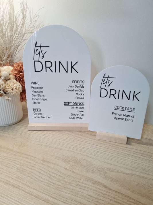 A5 Lets Drink - Drink List