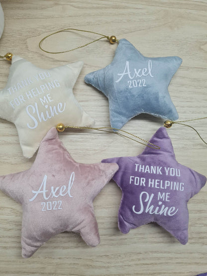 Hanging Velvet Star Decoration