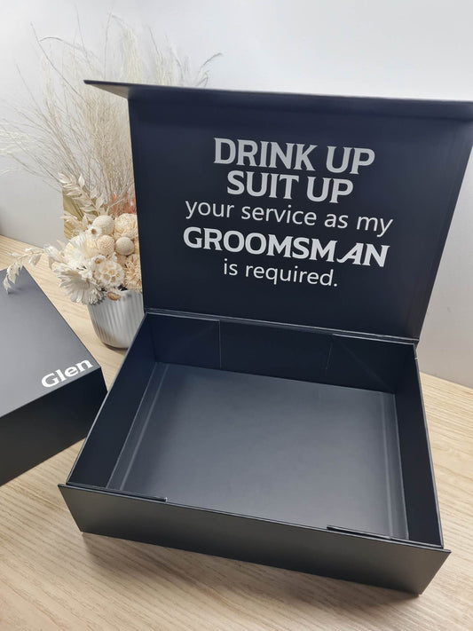 Magnetic gift box - Suit Up, Groomsman Box