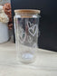Heart Design Glass Can with Lid and Straw v2
