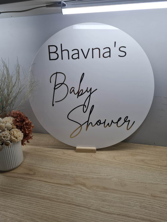 Baby Shower Round Sign v1