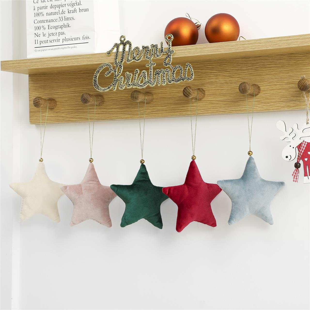 Hanging Velvet Star Decoration