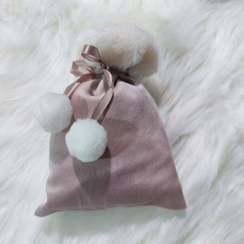 Mini Pom Pom Velvet Santa Sack